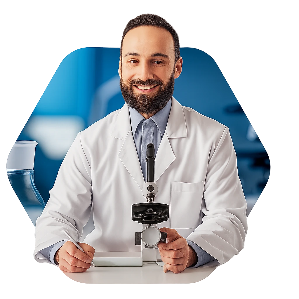 Scientist working in lab